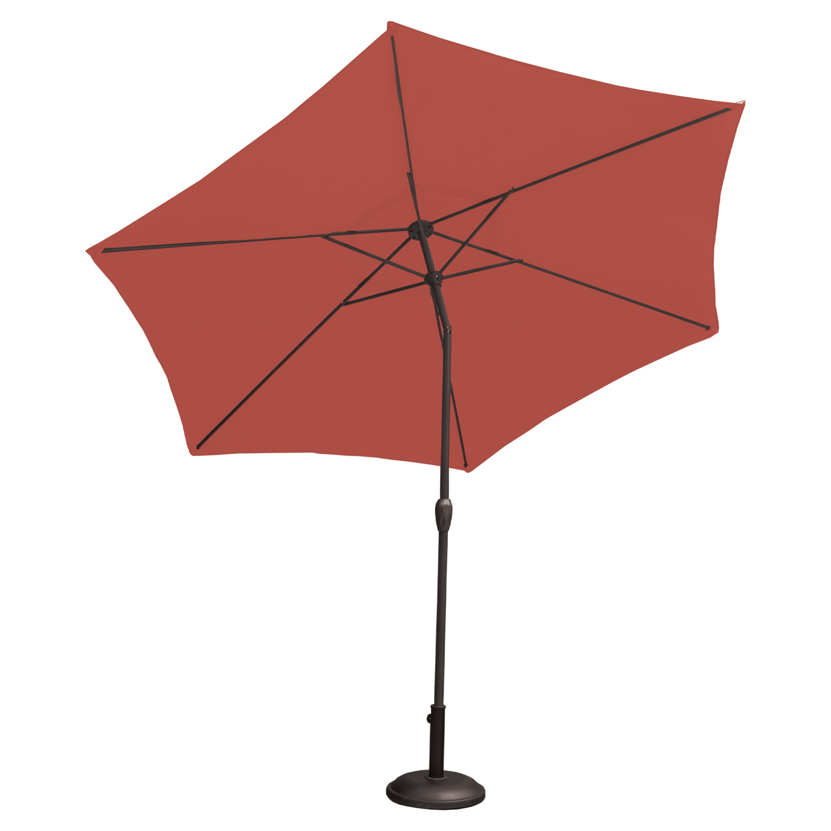Parasol Centré et Inclinable Ø 3 m en Aluminium - Terracotta