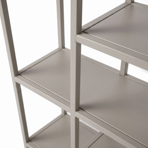 Padma - Libreria Freestanding a 6 Ripiani 80x163,5x30 cm Scaffale per Soggiorno, Ufficio in Metallo Tortora