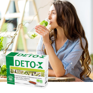 NUTRIEXPERT - Deto-X -Complément alimentaire BIO à base de plantes - Favorise le drainage et l'élimination des toxines - Cure de 20 j - 20 ampoules