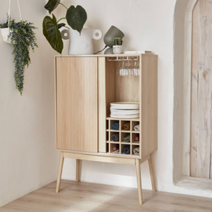 Meuble range-bouteilles portes coulissantes. buffet haut. vaisselier. L 80 x l 39.5 x H 120cm - Linear