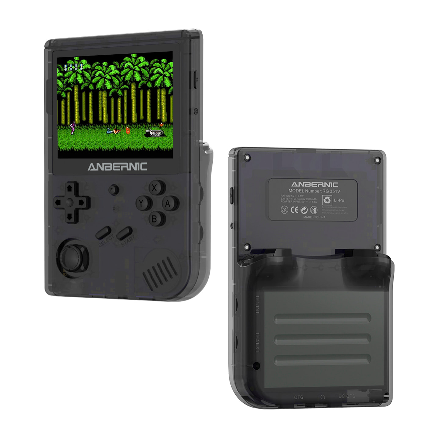 DAM Consola emulador multiplataforma RG351V. Pantalla 3,5" IPS; S.O. Linux, Quad-Core 1,5GHz, WiFi, 128GB. Miles de juegos preinstalados. 14x2,68x9,4 Cm. Color: Negro