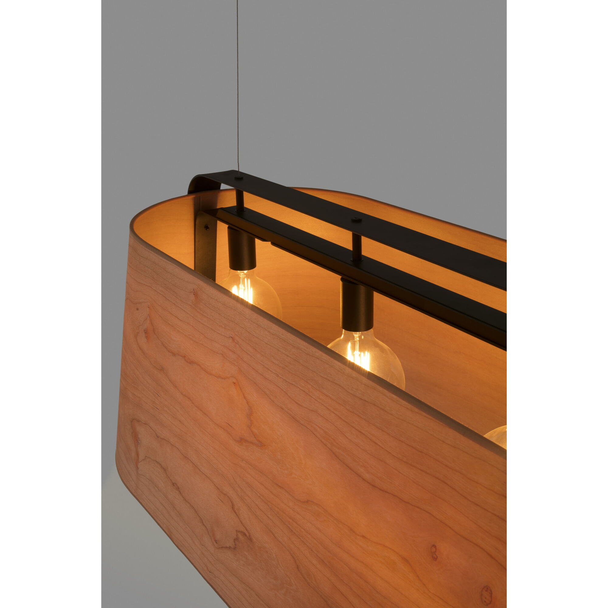 STOOD 5L Lampe suspension noire et bois