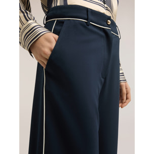 Motivi - Pantaloni cropped con profili in contrasto - Blu