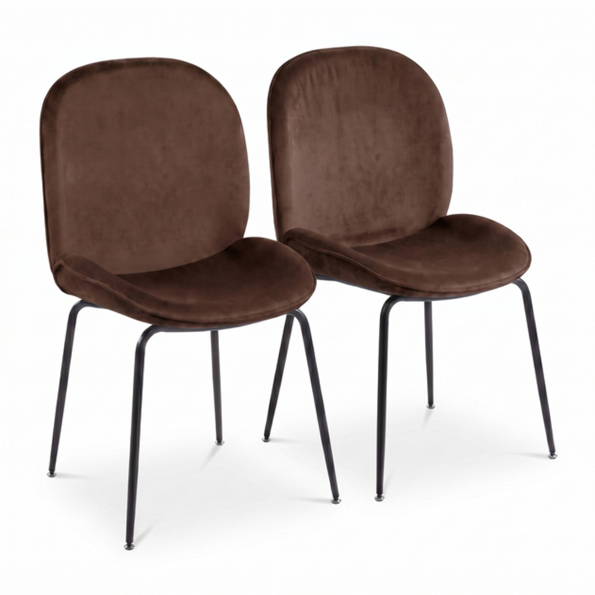 Sedia Imbottita in Effetto Velluto con Gambe in Acciaio, Design Moderno ed Elegante per Sala da Pranzo, Cucina, Soggiorno, Studio e Ufficio