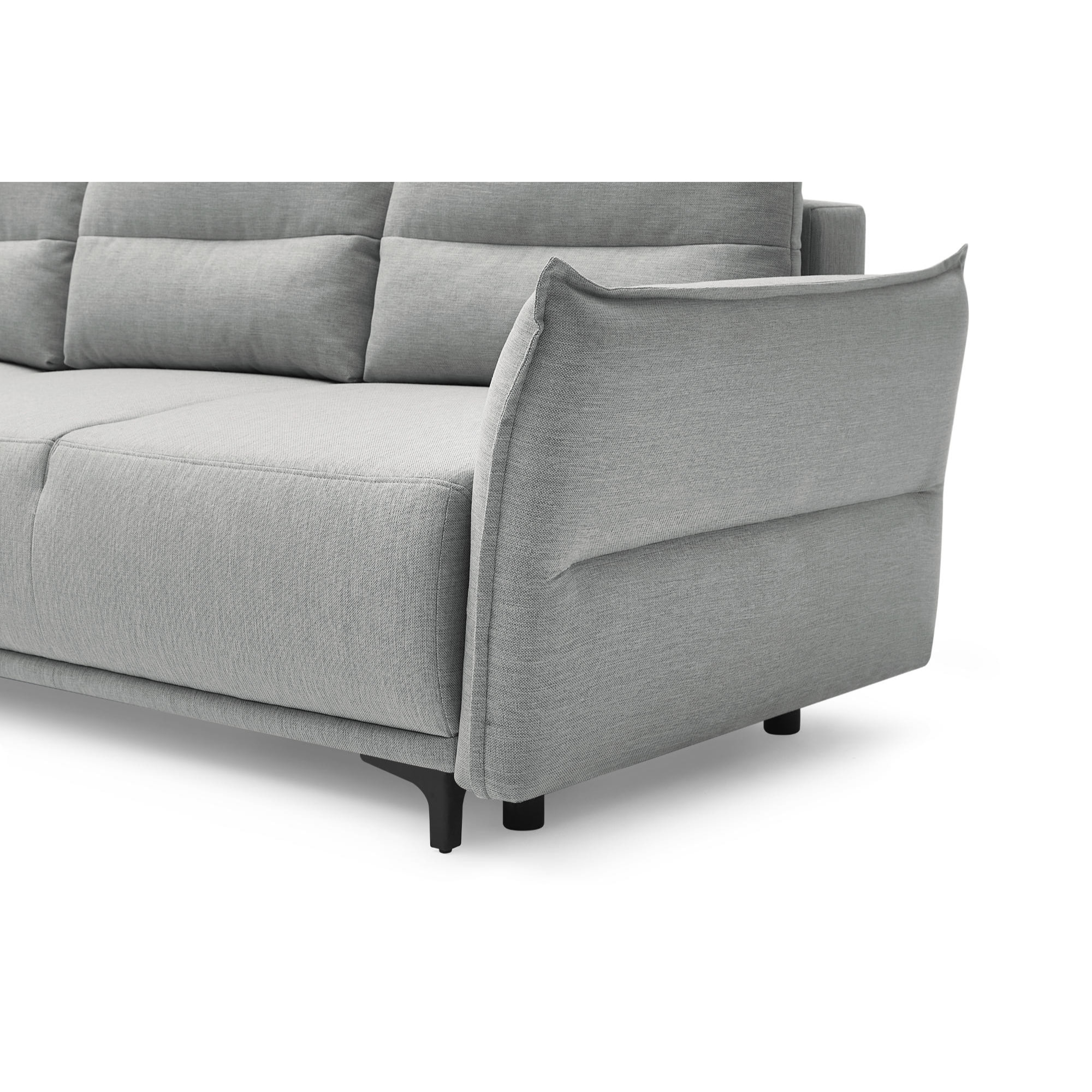 Arya - canapé d'angle réversible - convertible avec coffre - 4 places - style contemporain - Gris clair