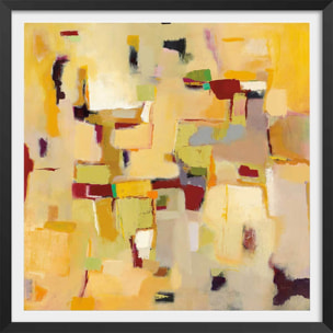 Poster casa ocre Affiche + cadre en bois - Noir