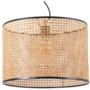 MAMBO Lampe suspension noir/rotin