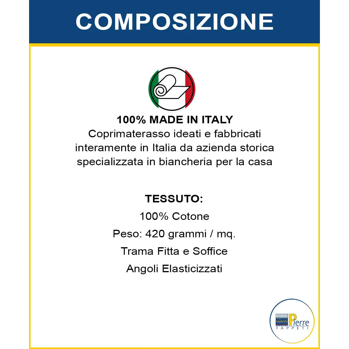 Coprimaterasso in cotone angoli elasticizzati altezza 30cm traspirante lavabile