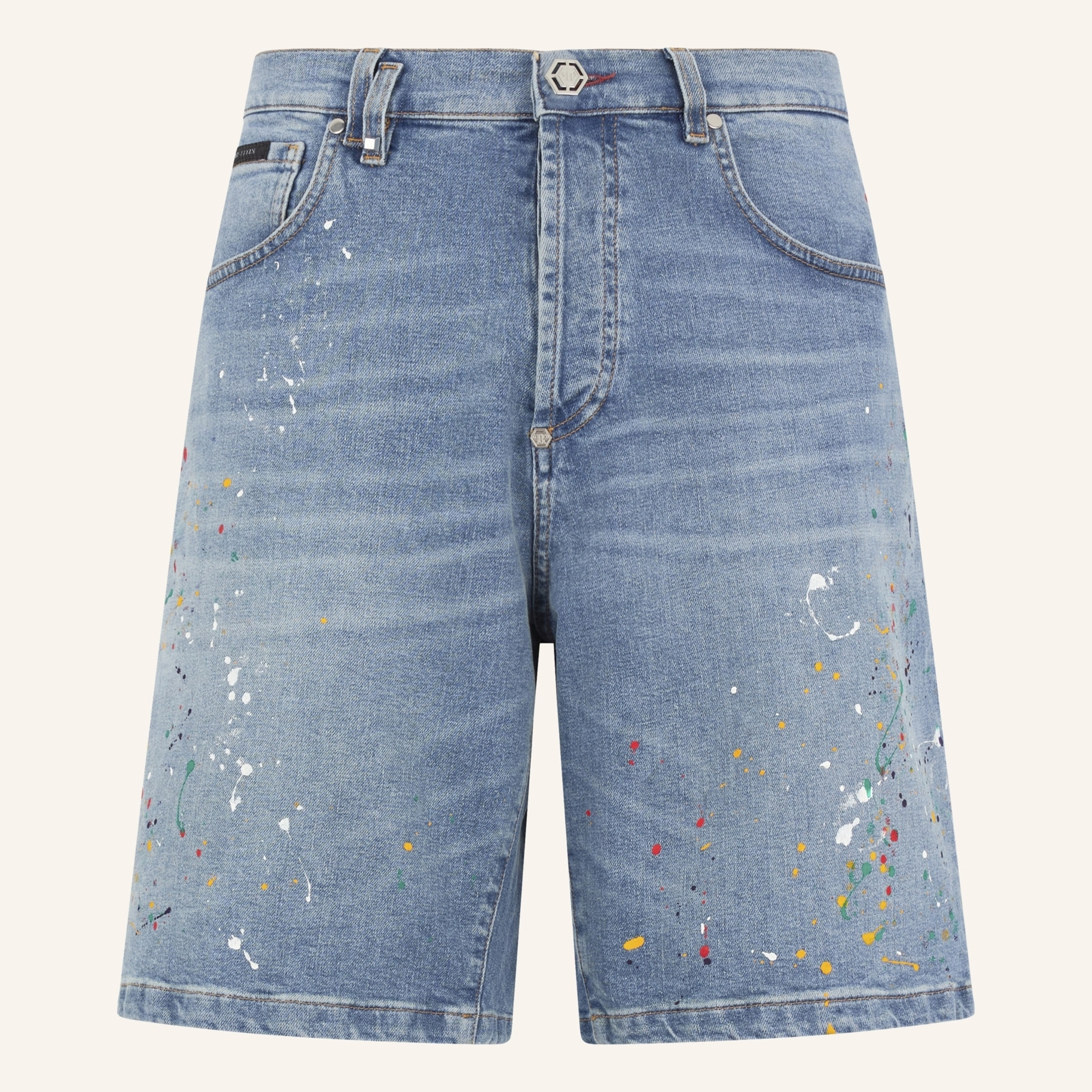 PHILIPP PLEIN Denim Shorts Paint