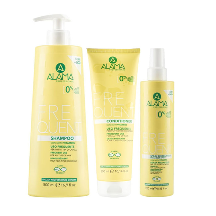 ALAMA Professional Kit Frequent Shampoo Uso frequente 500ml + Conditioner 300ml + Spray 250ml