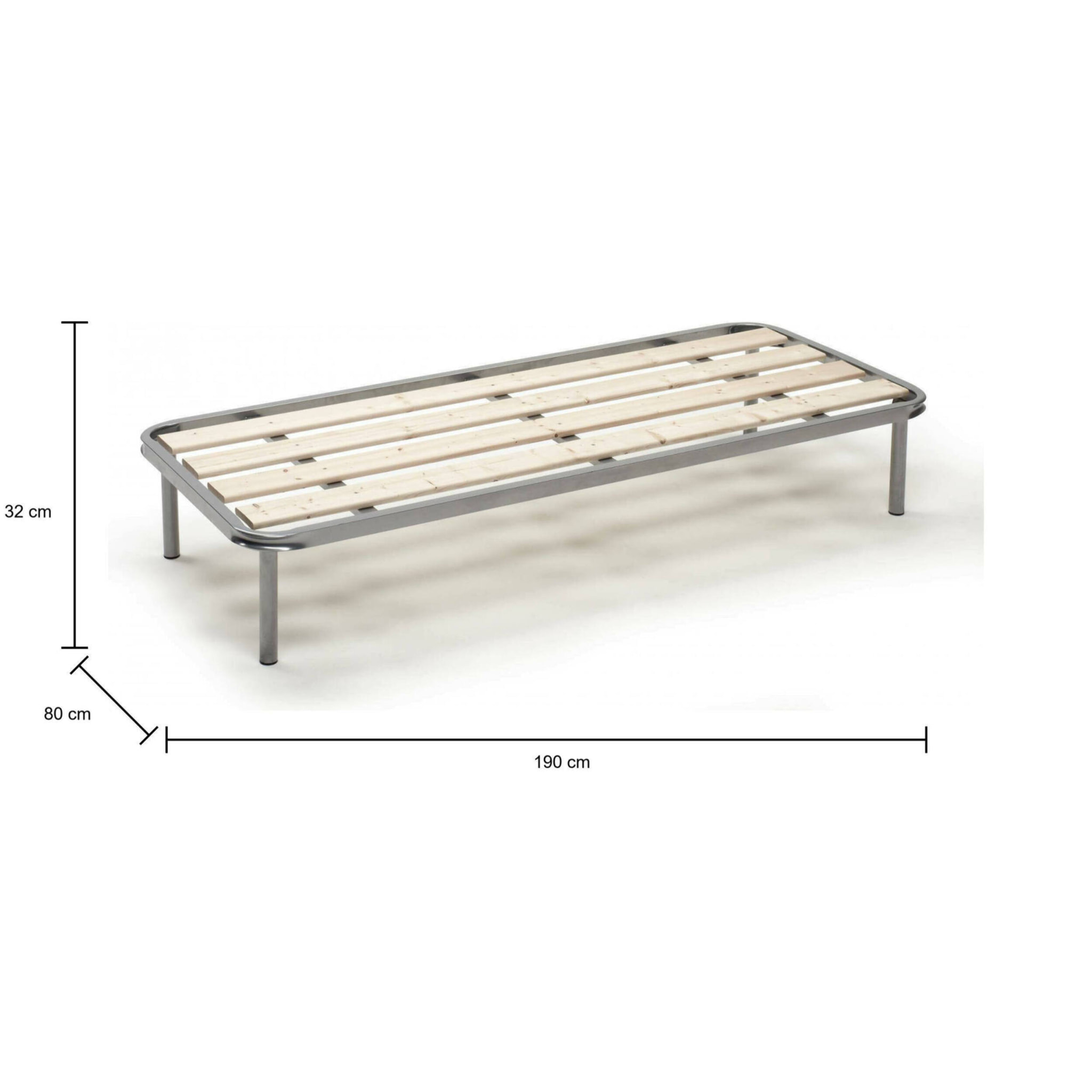 Rete letto singolo Alsa, Rete ortopedica a doghe piallate, 100% Made in Italy, Cm 80x190h 31