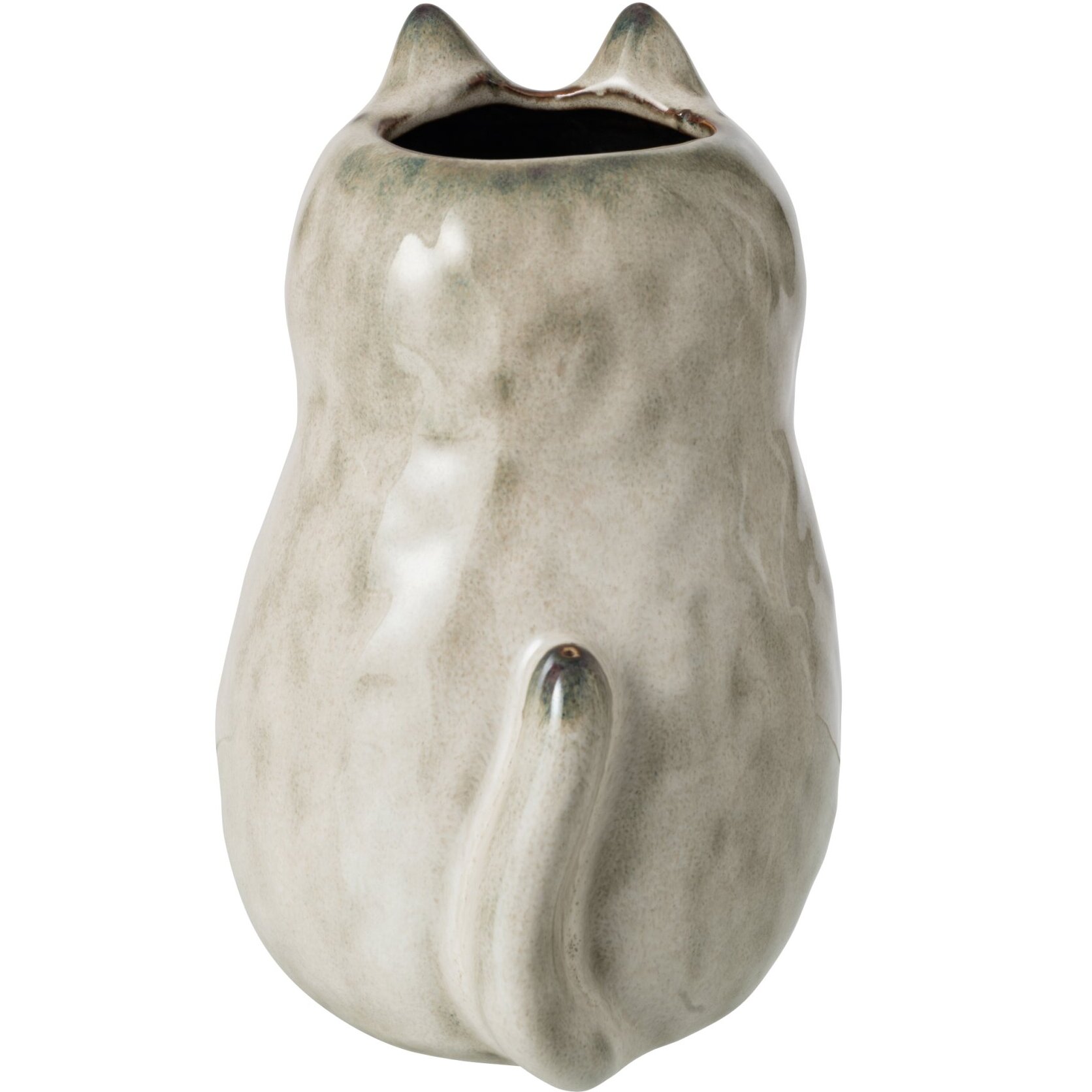 J-Line Vase chat - porcelaine - gris vert - large