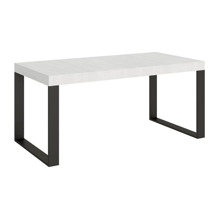 Mesa extensible 90x200/460 cm Tecno Fresno Blanco estructura Antracita