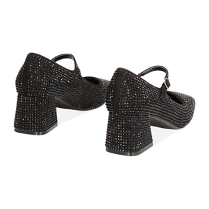 Zapatos de tacón negro-negro brillante