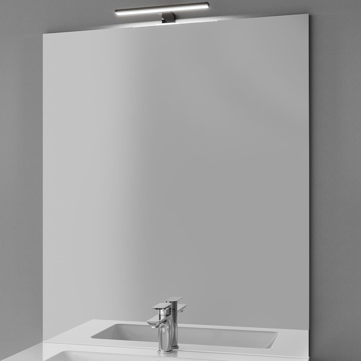 Meuble salle de bain vasque intégrée 2 portes + miroir - CHELSEA