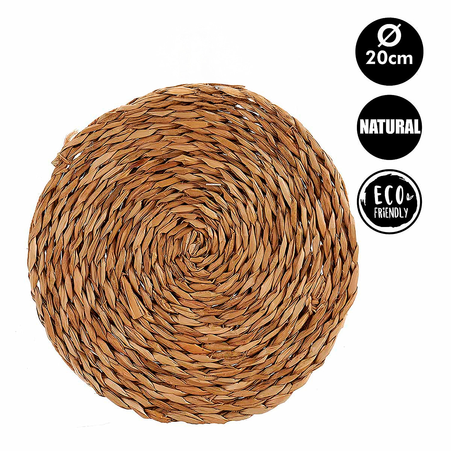 Sottopiatto rotondo vegetale di 20 cm.