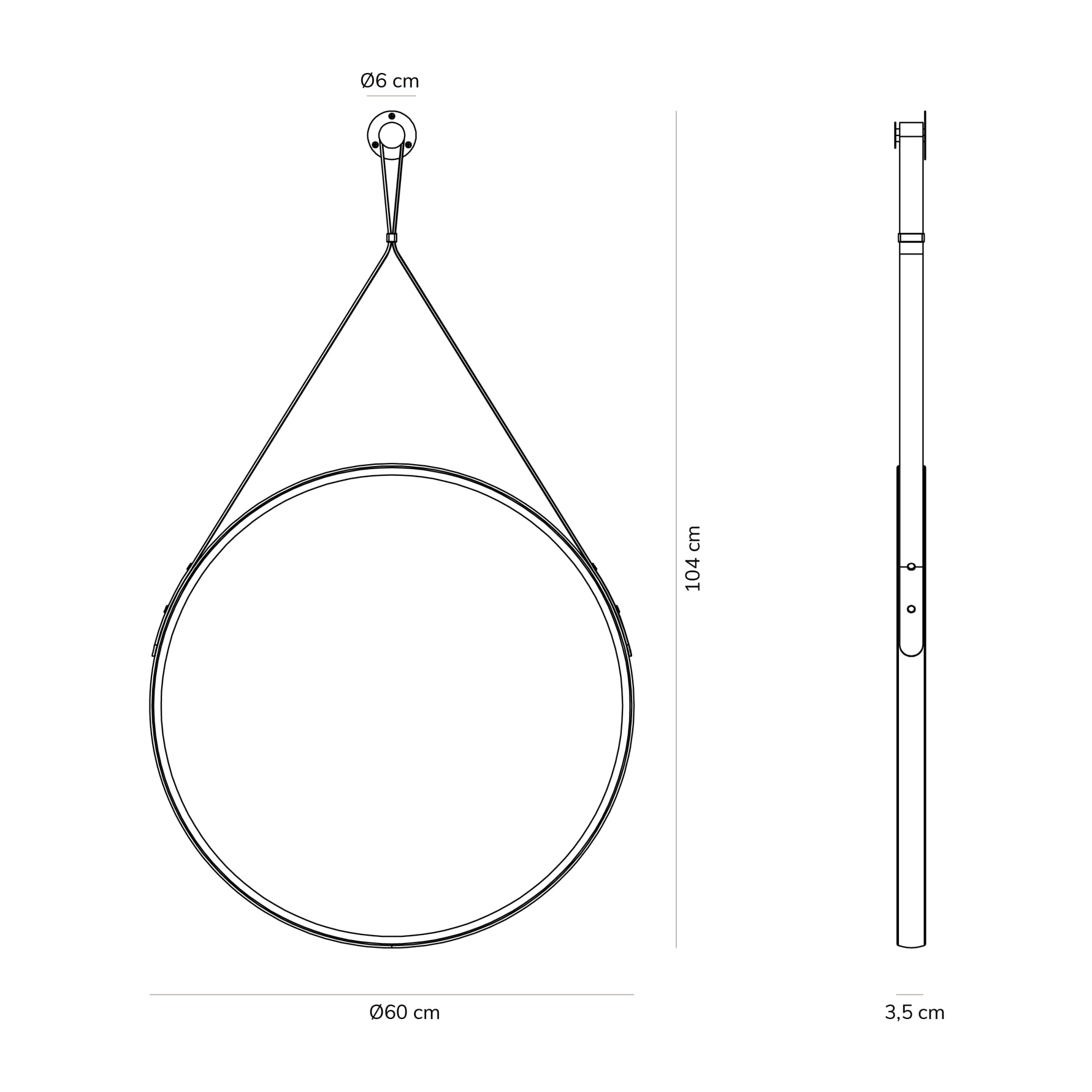 Miroir de salle de bain miroir Sangle Alday