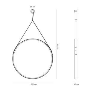 Miroir de salle de bain miroir Sangle Alday