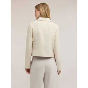Motivi - Blazer corta con revers - Bianco