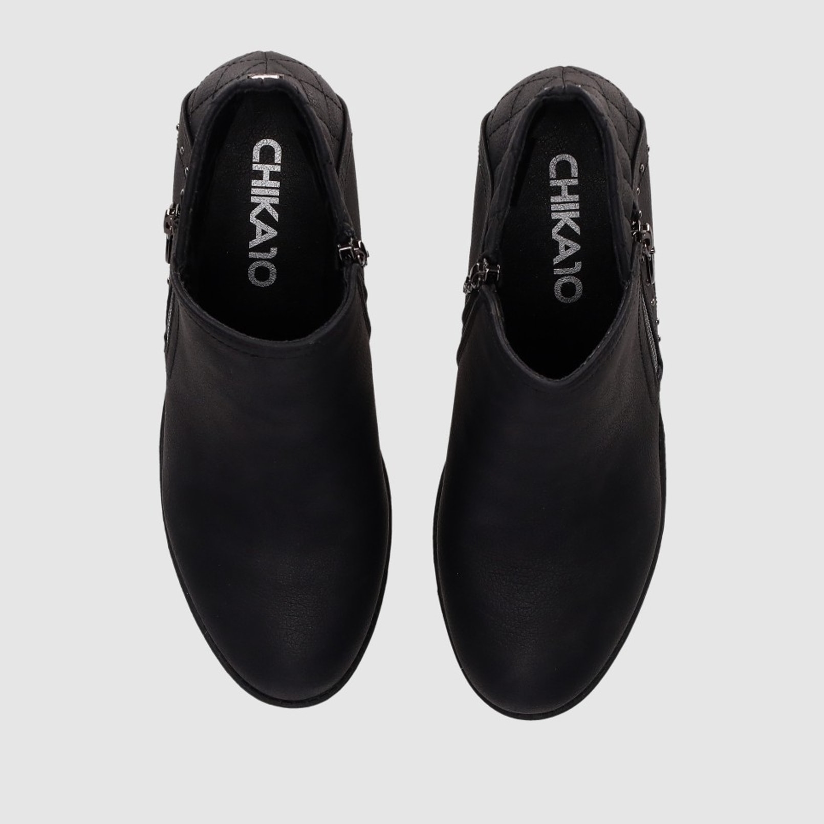 Botines de Piel Sintética - Negro - Tacón: 7 cm