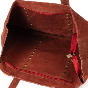 Alonte borsa a spalla donna. Pelle scamosciata autentica.