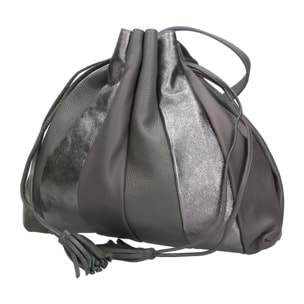 Borsa a spalla da donna - Modello Nunzia - Vera pelle - 30.0 x 33.0 x 7.0 cm