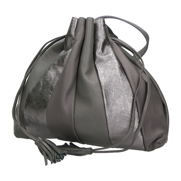 Borsa a spalla da donna - Modello Nunzia - Vera pelle - 30.0 x 33.0 x 7.0 cm