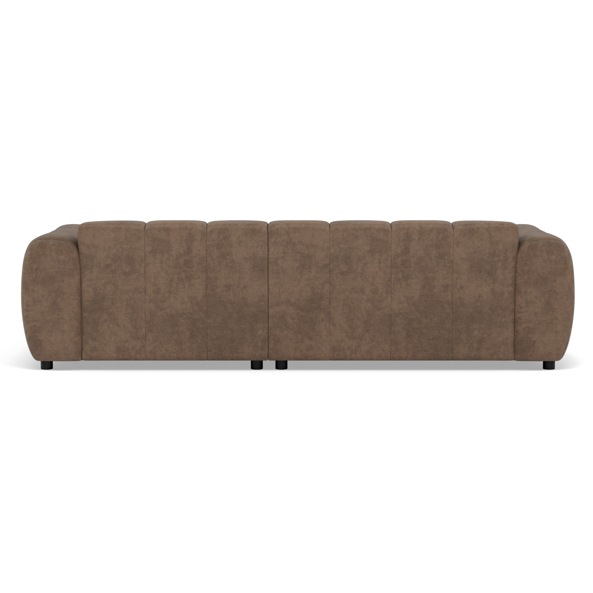 Curtis - canapé d'angle droit 4 places en simili - Taupe