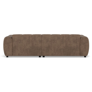 Curtis - canapé d'angle droit 4 places en simili - Taupe