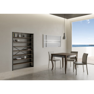 Tavolo Olanda Librox Noce 90x90 allungato 90x180 telaio grigio 142