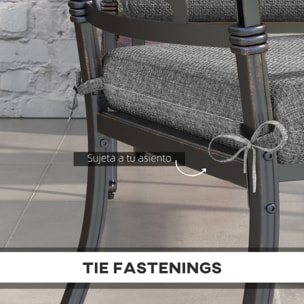 Conjunto de Cojines para Sillas de Comedor 47x47x7 cm Juego de 4 Piezas Cojines para Sillas de Jardín Impermeable y Protección UV 50+ para Interior y Exterior Gris