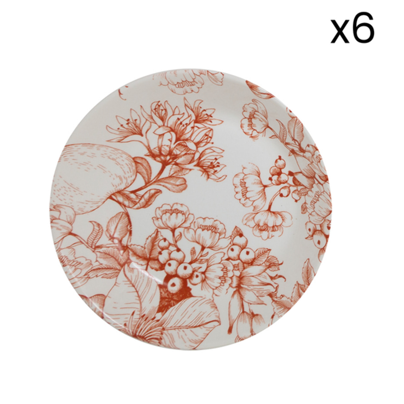Set 6 piatti fondi Jacquard in ceramica sottosmalto