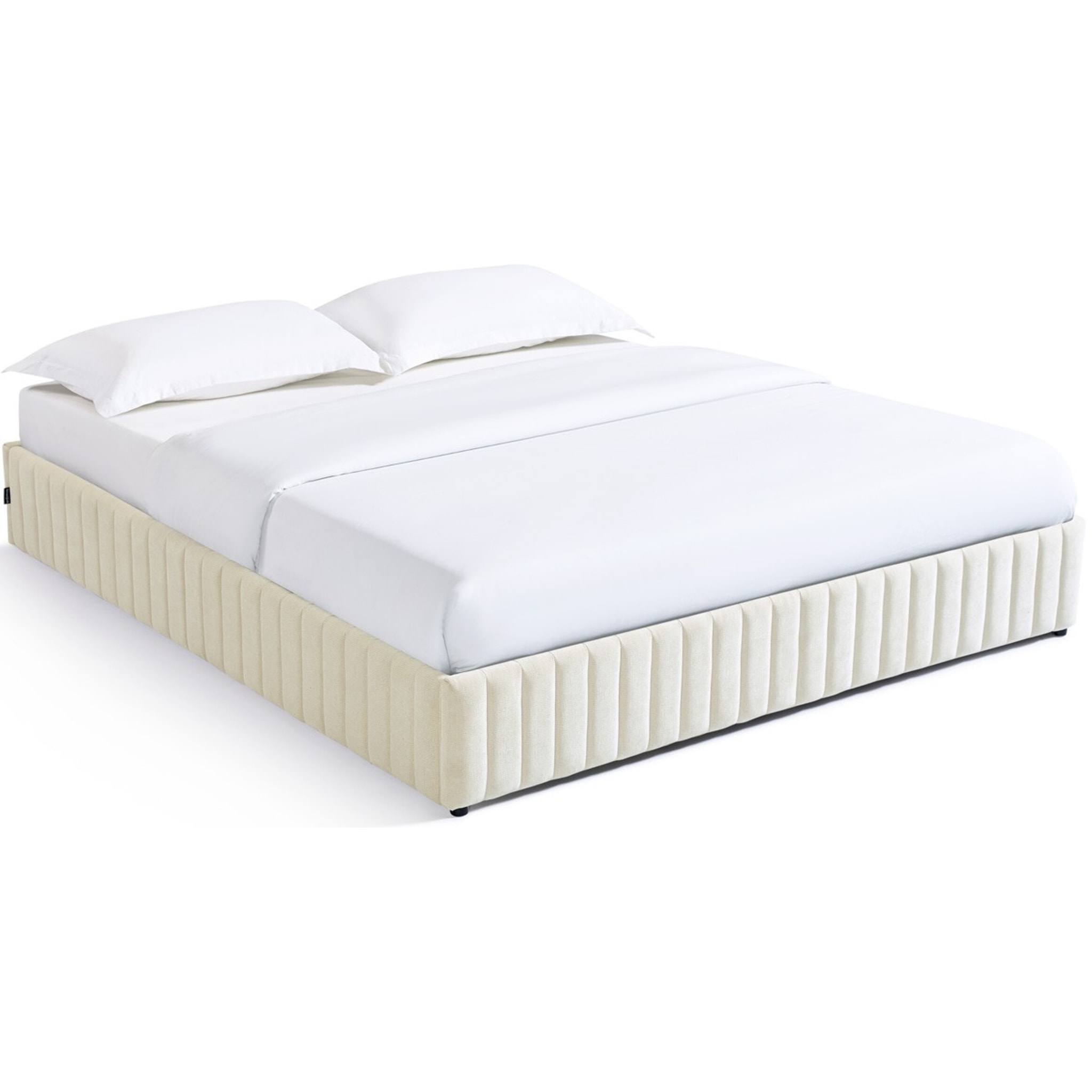 Lit coffre adulte en tissu chenille - BALTO