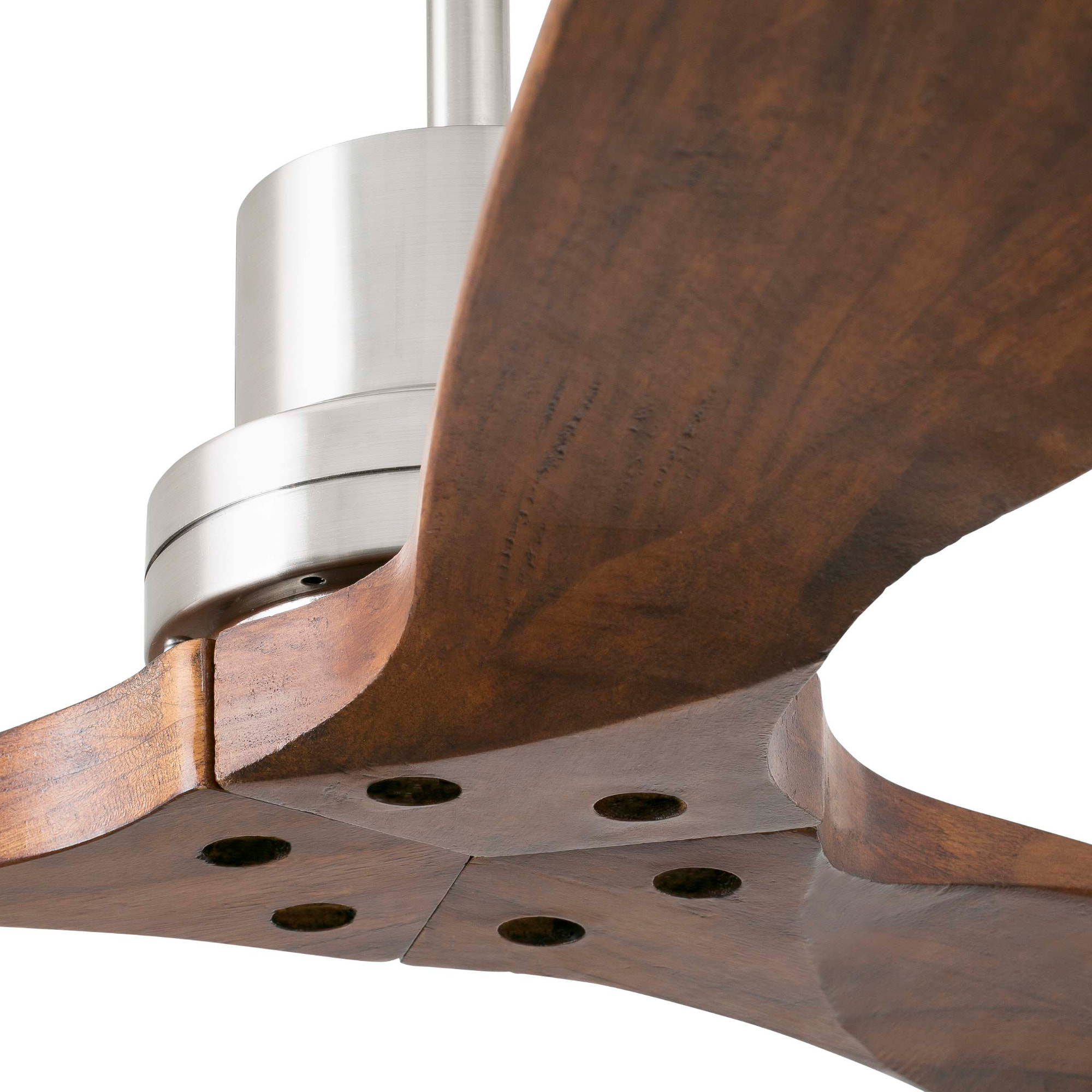 LANTAU L Ventilador de techo níquel mate/nogal