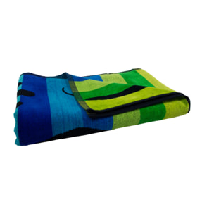 Telo Mare Spugna Jacquard Spiaggia Disegno Geko Stripe