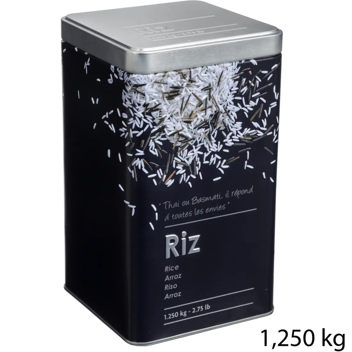 Boîte à riz en métal "Black Edition" noir