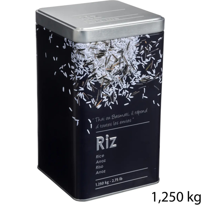 Boîte à riz en métal "Black Edition" noir