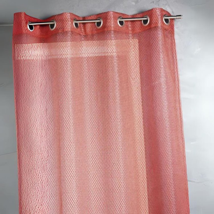 Voilage en organza fantaisie  - Effet 'résille' - Rouge Orangé