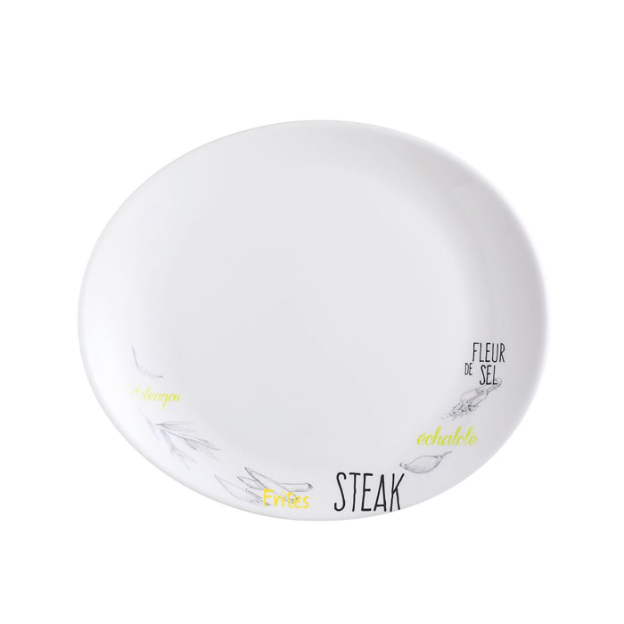 Plato para carne blanco decorado 30 cm Friend's Time - Luminarc
