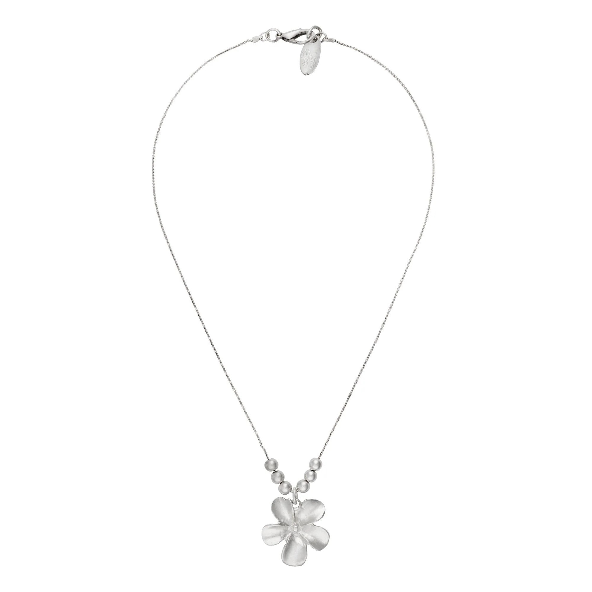 Gargantilla cadena plata flor Fairy 40cm