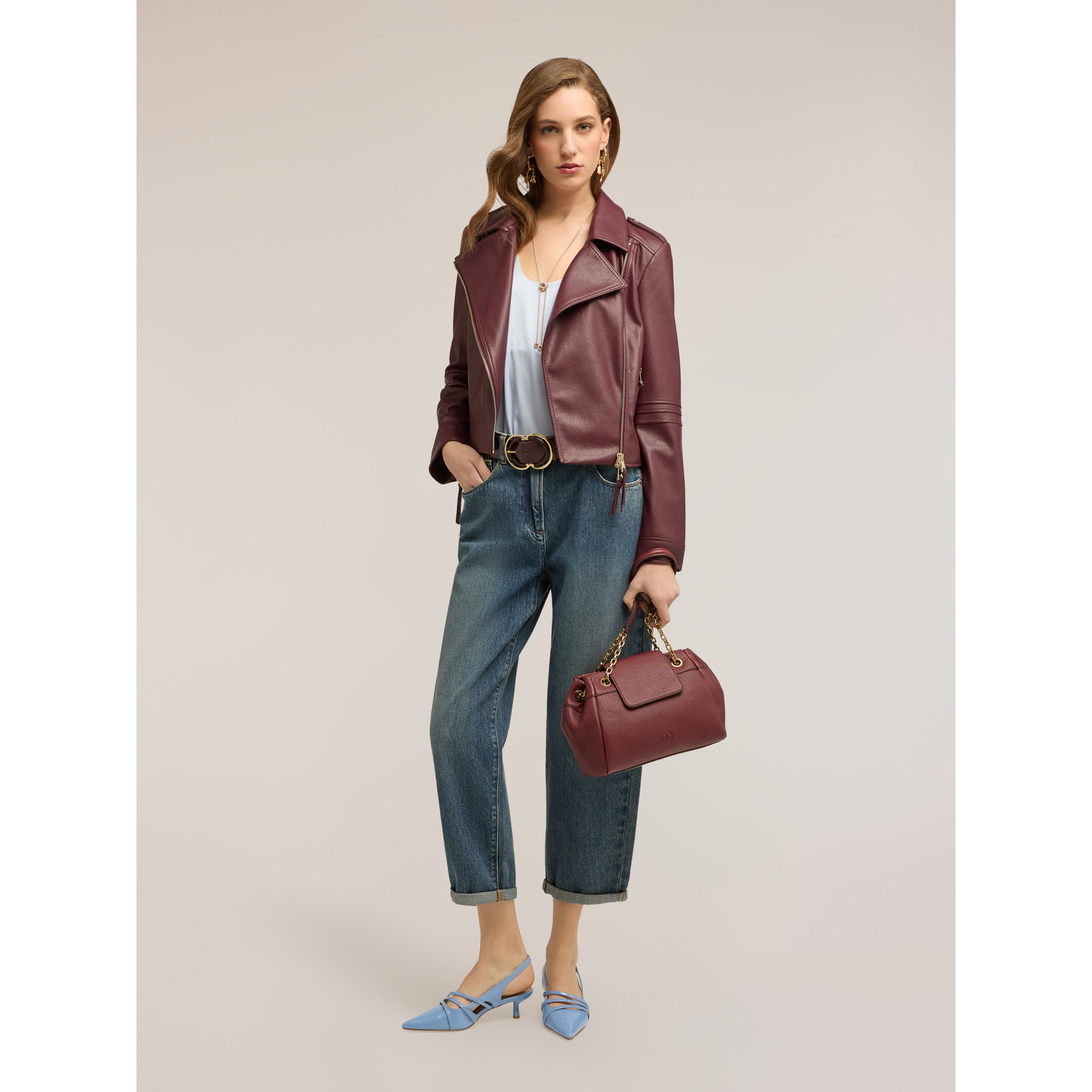 Motivi - Chiodo con zip dorate - Bordeaux