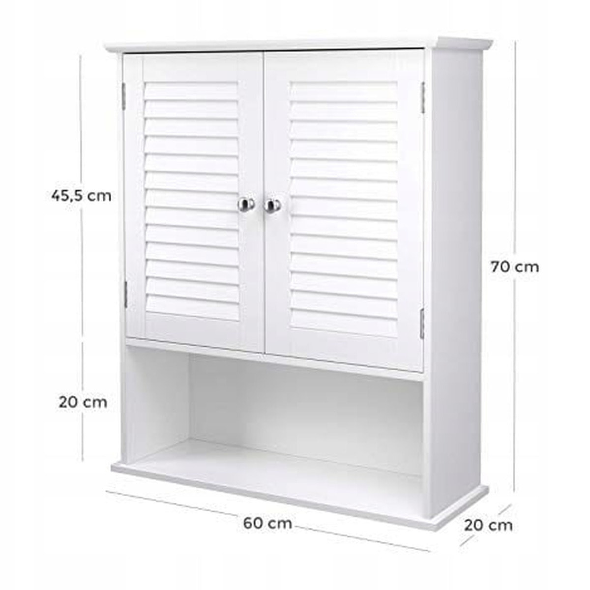 Pensile da bagno bianco BBC27WT con ante a persiana