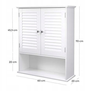 Pensile da bagno bianco BBC27WT con ante a persiana