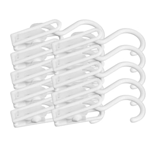 Ensemble de 10 crochets Pinces bleu ou blanc Fackelmann Tecno