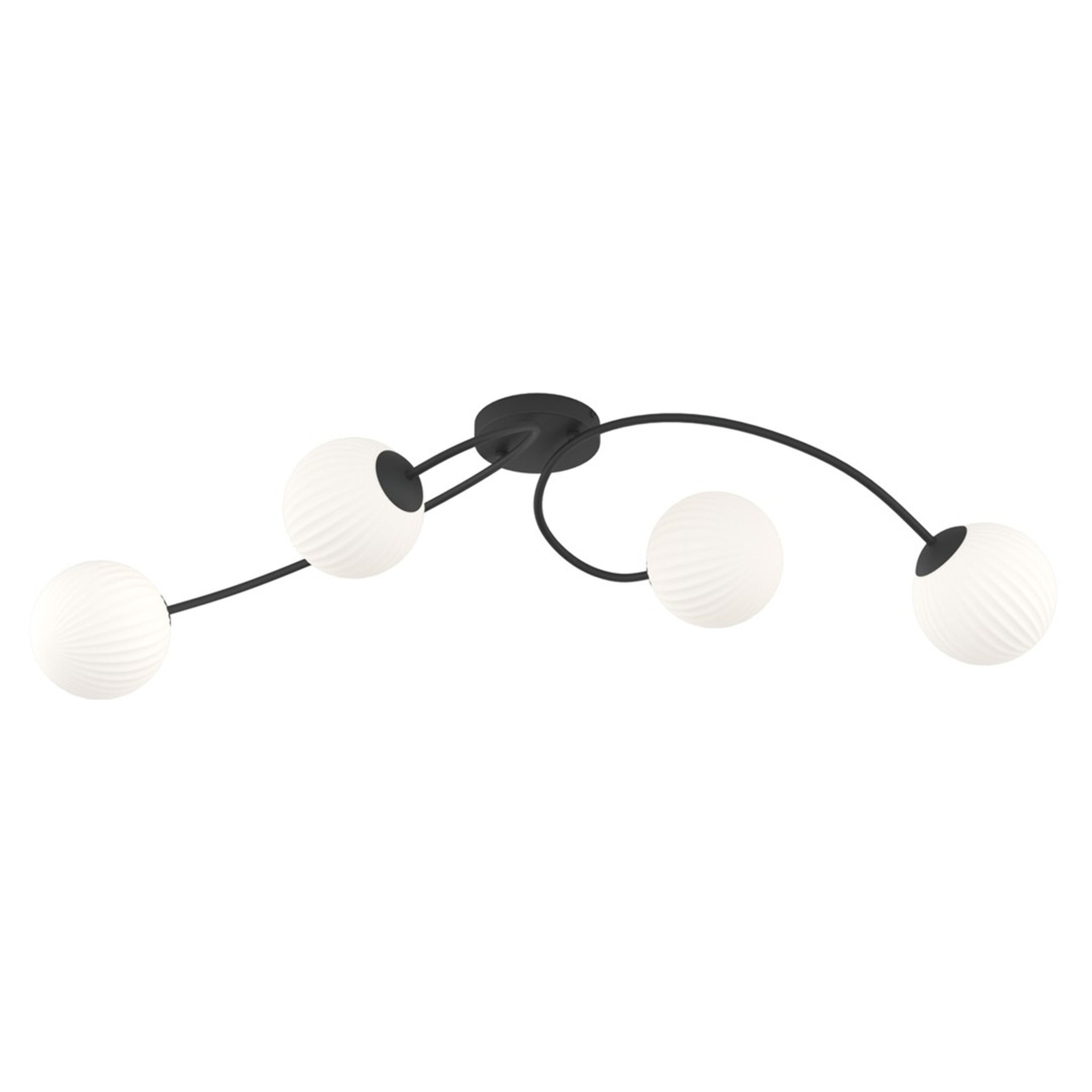 Lampada a sospensione Vibra in acciaio nero e vetro
