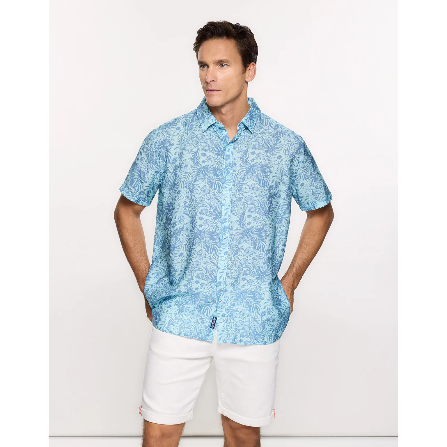 Camisa Manga Corta Azul - Westor