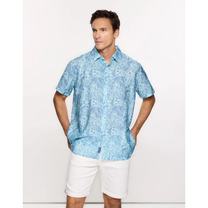 Camisa Manga Corta Azul - Westor