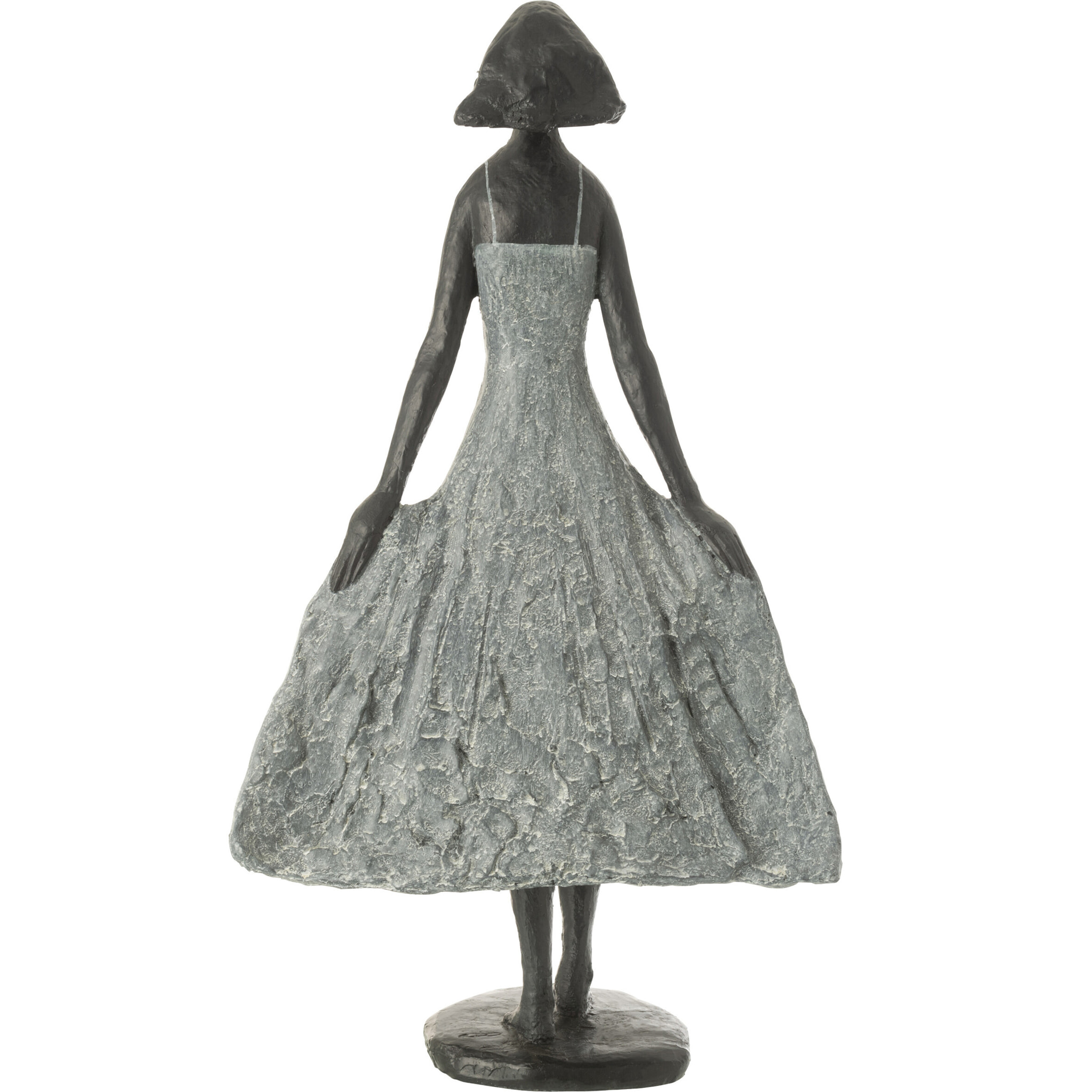 J-Line décoration Fille Regardant Ciel - polyrésine - noir/gris - large