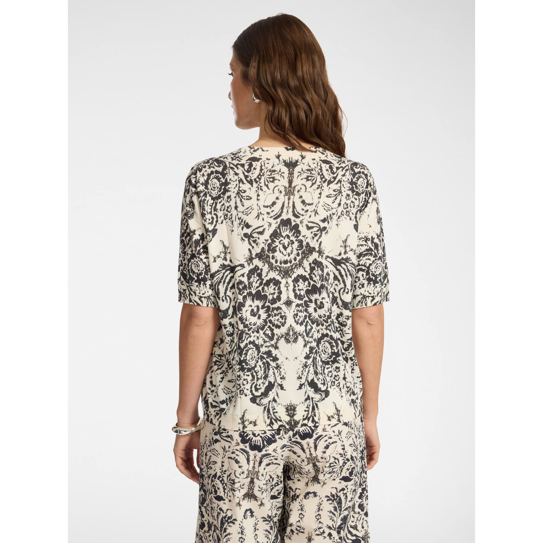 Elena Mirò - Jersey estampado mezcla de algodón - Negro