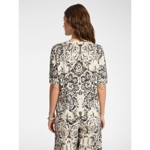 Elena Mirò - Jersey estampado mezcla de algodón - Negro